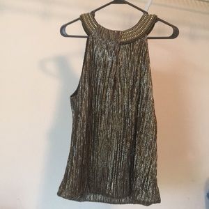 Alfani petite metallic evening top size pl